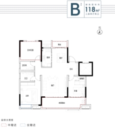 金鹏·天誉3室2厅1厨2卫建面118.00㎡