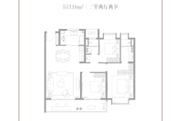 世茂璀璨未来3室2厅1厨2卫建面116.00㎡