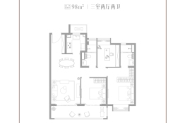 世茂璀璨未来3室2厅1厨2卫建面98.00㎡