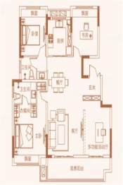 中置中央城市广场4室2厅1厨2卫建面125.00㎡