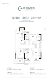 碧桂园·海上传奇2室2厅1厨2卫建面102.00㎡