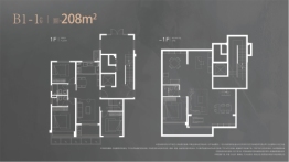 中海方山印4室4厅1厨3卫建面208.00㎡