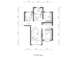 万盛新天地3室2厅1厨1卫建面108.00㎡