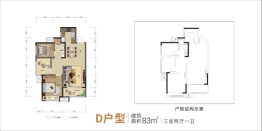 金科景朝·集美星宸3室2厅1卫建面83.00㎡