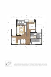 城投置地梧桐馨园2室2厅1厨1卫建面60.00㎡