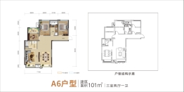 金科景朝·集美星宸3室2厅1厨1卫建面106.00㎡