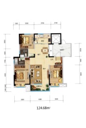 碧桂园悦江山3室2厅1厨2卫建面125.68㎡