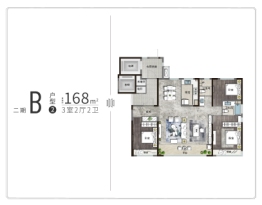 和达·上城3室2厅1厨2卫建面168.00㎡