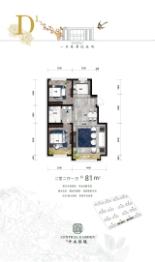 中央胜境2室2厅1厨1卫建面81.00㎡