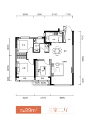 新星宇甜城3室2厅1厨1卫建面99.00㎡