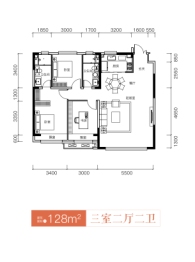 新星宇甜城3室2厅1厨2卫建面126.00㎡