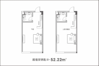 52.22㎡-两室两厅两卫两厨-在售毛坯