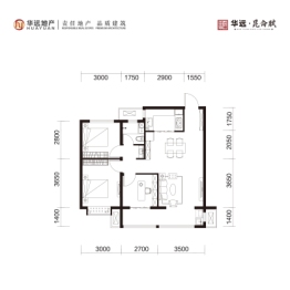 华远·昆仑赋3室2厅1厨1卫建面100.00㎡