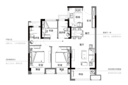 碧桂园枫境澜庭3室2厅1厨2卫建面89.00㎡