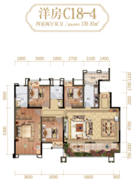 中昂新天地4室2厅1厨2卫建面139.81㎡