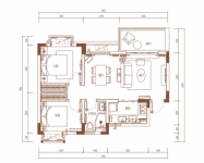 建面约64.17平户型