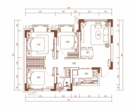 建面约73.75平户型