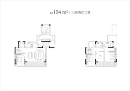 琥珀半岛3室2厅3厨1卫建面154.00㎡