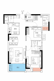 海伦堡·海伦名骏3室2厅1厨2卫建面94.98㎡