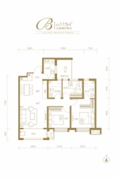 盛邦幸福里3室2厅1厨2卫建面115.00㎡