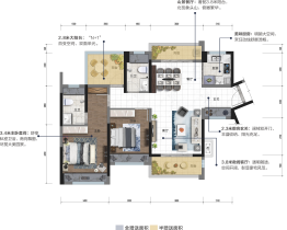 金裕星河丹堤2室2厅1厨2卫建面106.00㎡