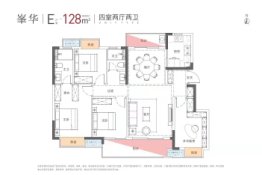 融创彰泰金茂玺悦和鸣4室2厅1厨2卫建面128.00㎡