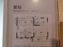 碧桂园壹号学府3室2厅1厨2卫建面108.72㎡