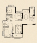 建面约127平户型