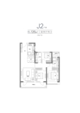 灵山湾悦府J2-120平3室2厅2卫