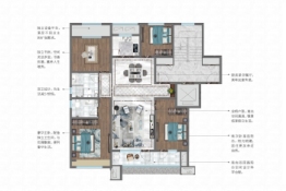 太白国风4室2厅1厨2卫建面132.00㎡