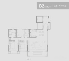 远洋红星盛泽天铂3室2厅1厨2卫建面143.00㎡