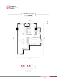 汉湖天璟2室2厅1厨1卫建面92.00㎡