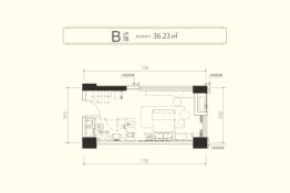 保利恒伟·时光印象1室1厅1厨1卫建面36.23㎡