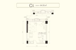 保利恒伟·时光印象1室2厅1厨1卫建面64.95㎡