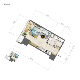 华府悦都1室1厅1厨1卫建面59.00㎡