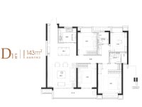 143平D1户型