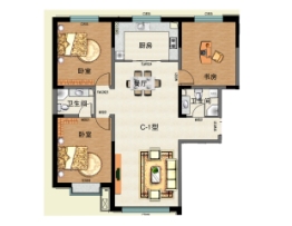 农投·园丁花园3室2厅1厨2卫建面144.74㎡