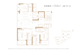 龙信·臻园4室2厅1厨3卫建面164.00㎡