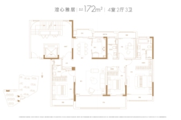 龙信·臻园4室2厅1厨3卫建面172.00㎡