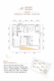 育才·壹號公园3室2厅1厨2卫建面128.17㎡