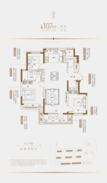 金地湾和府3室2厅1厨2卫建面107.00㎡
