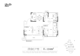 海伦堡·玖悦澜湾3室2厅1厨2卫建面124.00㎡