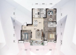 四平碧桂园名门时代3室2厅1厨2卫建面125.00㎡