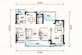 雍景府3室2厅1厨2卫建面127.00㎡