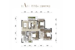 香悦庭3室2厅1厨2卫建面110.00㎡