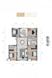 翠园春晓4室2厅1厨3卫建面167.00㎡