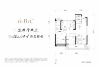 6号楼建面约105.69平米户型