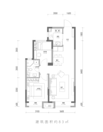 大连·金地城2室2厅1厨1卫建面83.00㎡