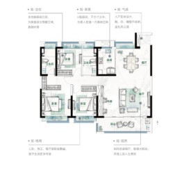 君启4室2厅1厨2卫建面143.00㎡