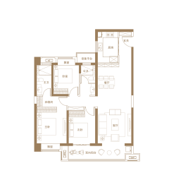 新城·云昱江山3室2厅1厨2卫建面138.00㎡